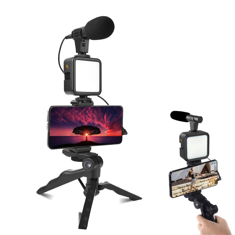 Mobile Vlogging Kit with Light and Mic