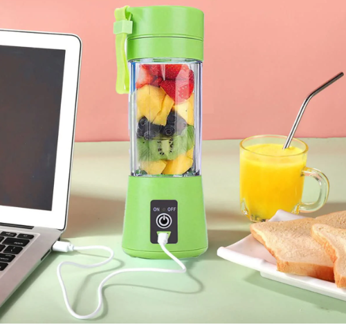 Portable cordless juicer with mini ice crusher: USB charging