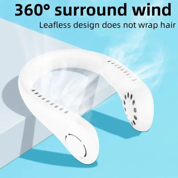 Mini Portable Bladeless Hanging Neck Rechargeable Air Cooler Fan - Shoaibox