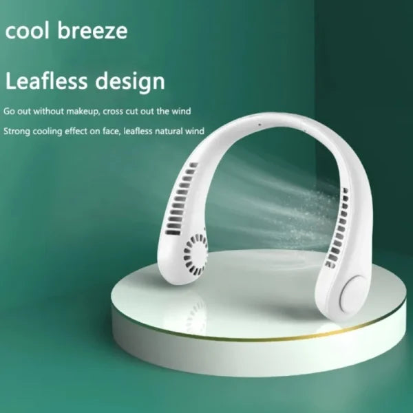 Mini Portable Bladeless Hanging Neck Rechargeable Air Cooler Fan - Shoaibox